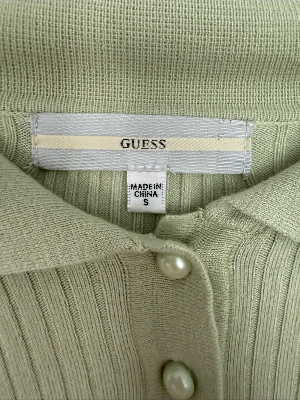 Guess Sage green ribbed dress- size S - Picture 3 of 5